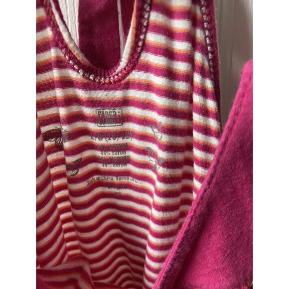 Faded Glory Girls Large 10 12 Red Racer Back Tank Top Striped - Picture 3 of 4